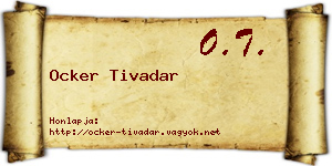 Ocker Tivadar névjegykártya