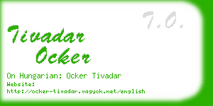 tivadar ocker business card